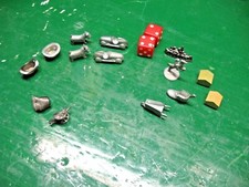 VINTAGE MONOPOLY GAME PIECES TOKENS DICE  LOT 16 