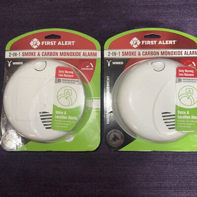 First Alert Hardwired Photoelectric Smoke & Carbon Monoxide Alarm, Voice 2 Pc