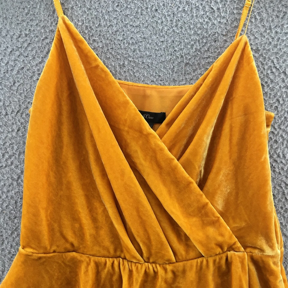 Blusa Top JCrew Terciopelo Cruzado Cami Para Mujer XS Amarillo Cremallera Lateral Informal Fiesta Foto 2 de 4