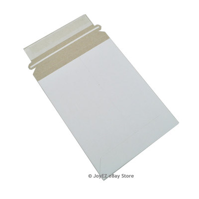 100 - 6 x 8 Photo Shipping Flat Rigid Mailer Cardboard White Envelope Self Seal