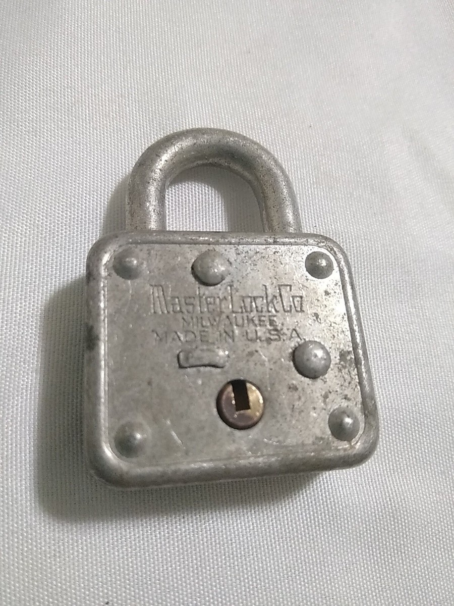 小物 vaultroom PADLOCK KEY HANGER / SILVER ANTIQUE VTG Small RARE MASTER 44 PAD LOCK 5-R Silver PadLock