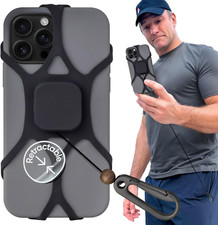 Pulpo Phone Leash 2Am Black Fits Smartphones up to 6.8" - Retractable anti Theft