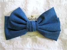 NATASHA BLUE HAIR BOW CLIP NWT