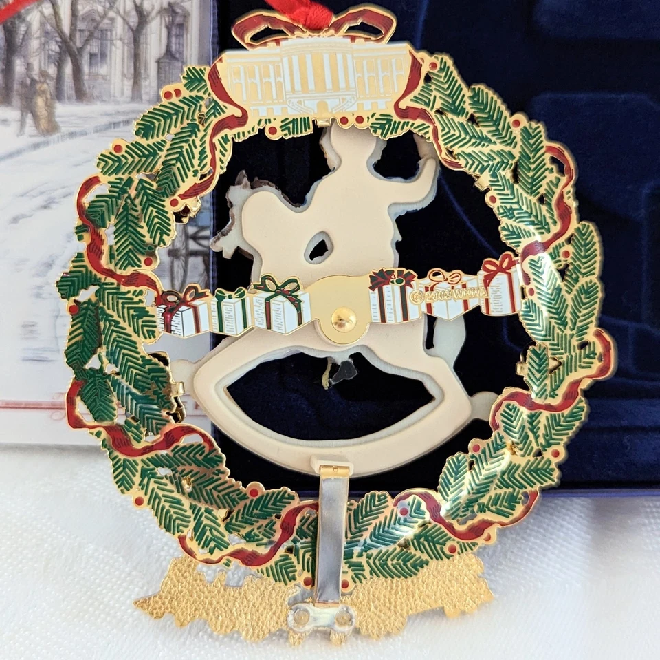 2003 Ornamento Oro 24k Caballo Mecedor Oficial Casa Blanca Asociación Histórica Foto 4 de 4