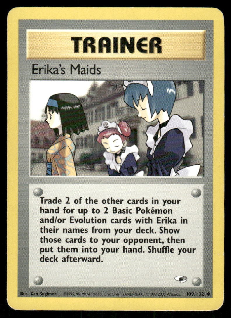 Pokemon Tcg Erika's Maids #109 Pokemon Gym Heroes MP