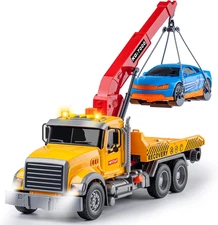 Big Tow Trucks Toy Trucks with Hook and Car for Boys Pull Back Truck Toys with L
