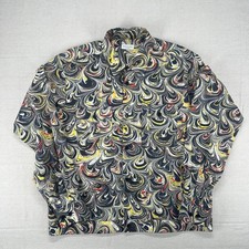 Dries van Noten Men’s Abstract Marble Cotton Long Sleeve Dress Shirt