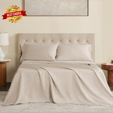 Pure Linen Sheets Set, 100 French Linen from Normandy Natural Linen, Queen