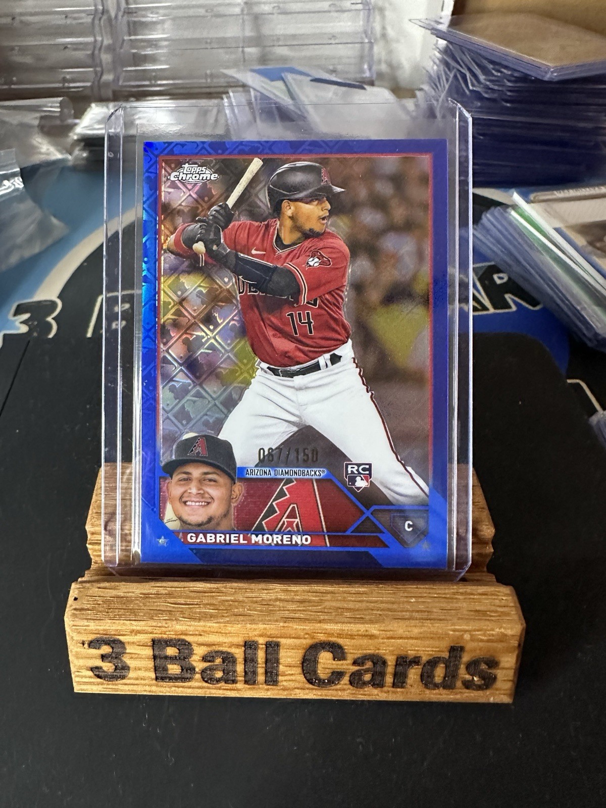 2023 Topps Chrome Logofractor Gabriel Moreno Blue /150 RC Rookie Diamondbacks