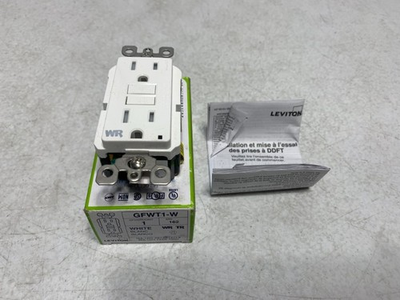 #ad Leviton GFWT1 W GFCI Receptacle 15A 125V WR TR $14.88