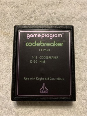 Codebreaker Text Label Atari 2600 Game Cleaned Tested Working