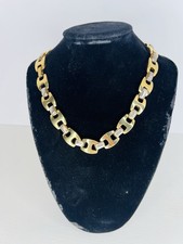 Gold Tone Chunky Interlocking Chain Link Necklace 9in Long Men’s Jewelry