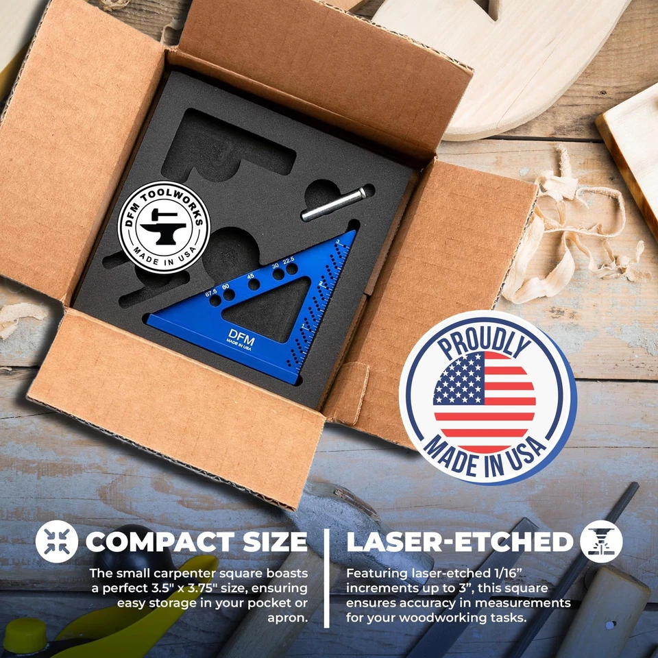 Herramientas de trabajo para carpinteros pequeños DFM con pasador de ángulo de inglete fijo - carpintería de precisión... Foto 3 de 4