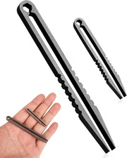 2 Pcs Mini Titanium Travel Tweezers Pick up Tweezers for Outdoor Camping Travel