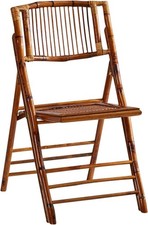 zolooky FSC Bamboo Folding Chair, Vintage Style Foldable Dining Chair, Living