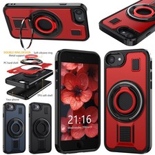For Apple iPhone 6/6s/7/8/SE 2020/2022 Kickstand Rubber Holder Rugged Case Cover