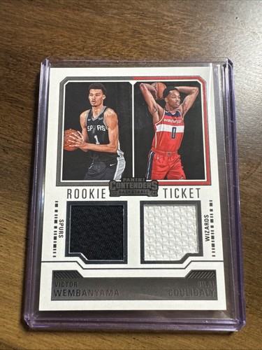 2023-24 Contenders Victor Wembanyama/Bilal Coulibaly RC Rookie Ticket Dual Patch - Picture 1 of 3