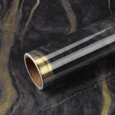 Black Gold Marble Contact Paper for Countertops Waterproof Peel and Stick Cou...