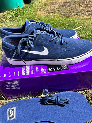 Nike SB Stefan Janoski Sneaker Herren EU 38 Blau/Weiß Low Top Schnürung neu