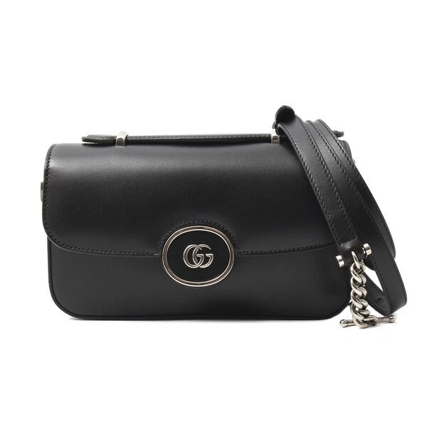 Gucci Sac Femme Double G Mini Chaîne Épaule Cuir Noir 793722