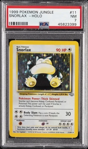 1999 POKEMON JUNGLE #11 SNORLAX-HOLO PSA 7