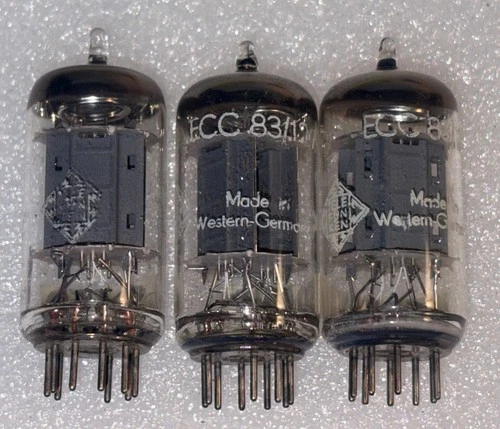 Matched Set (3) Telefunken 12AX7 ECC83 Rub Plate Vacuum Tubes TV7 Tested NOS