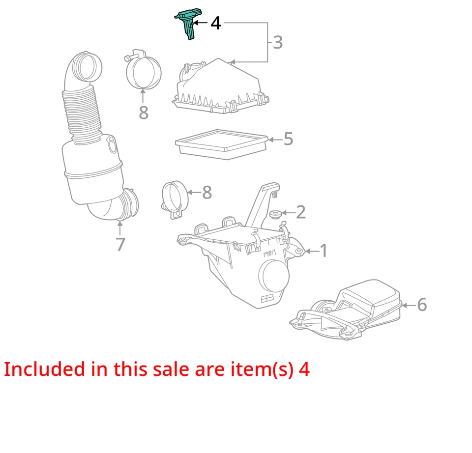 2020 Toyota Mirai Mass Air Flow Meter Sensor MAF OEM 37K Miles - LKQ409372372 - Image 4 of 4