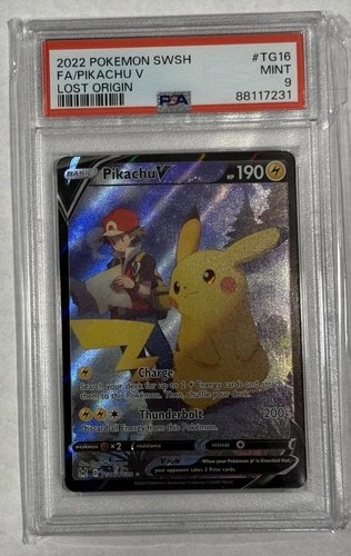 Pokémon Lost Origin TG16 Pikachu V PSA9