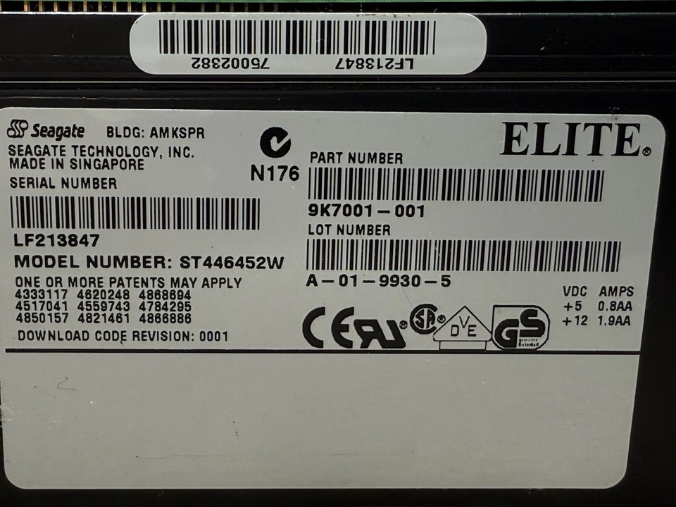 Vintage Seagate Elite 47 47GB ST446452W 5.25" Ultra SCSI Hard Drive Disk - Image 3 of 4