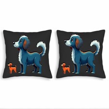 Set of 2 Throw Pillow Covers 18x18in - Cartoon Dogs Design for Couch Bed Car