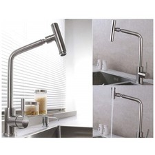 MISCELATORE LAVELLO CUCINA ESY_69160 CANNA ALTA LAVANDINO ACCIAIO RUBINETTERIA
