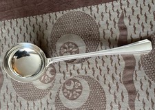 LOUCHE A POTAGE EN METAL ARGENTE  CHRISTOFLE BOREAL ART DECO 32 CM