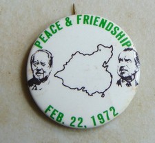 Richard Nixon 1972 China campaign pin button political
