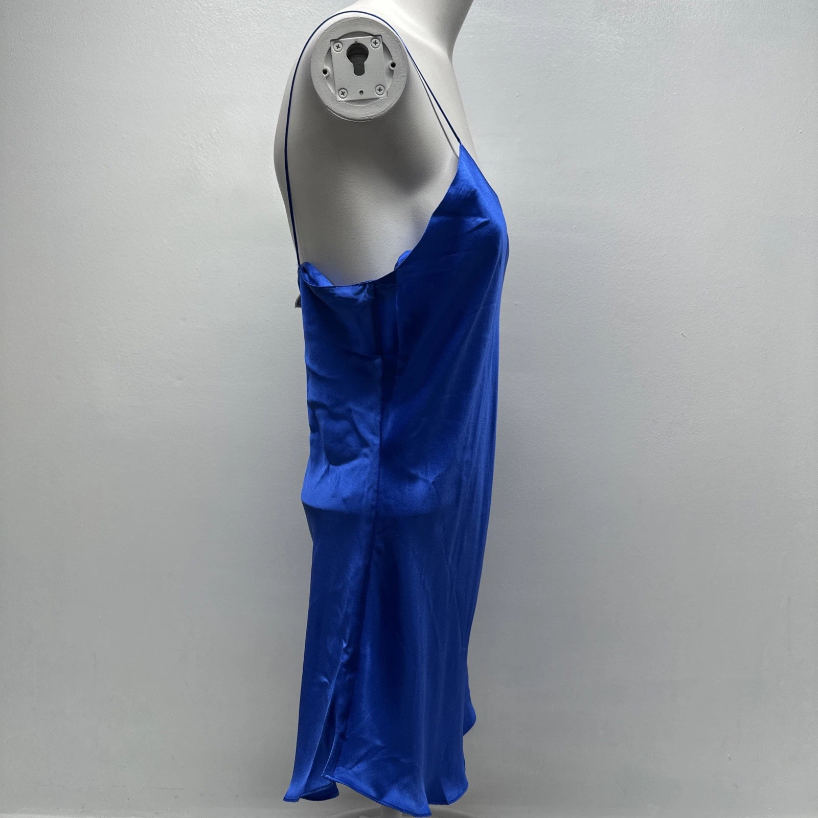 UNDERCOVER Victorias Secret abito slip seta babydoll senza maniche blu vintage 1977 M Medium