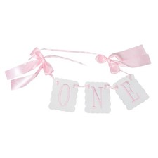 One Birthday Banner Baby Boy First Decorations Party Supplies Bow Highchair