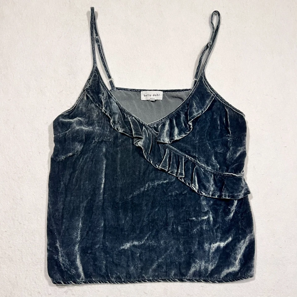 Y2k Fairy Grunge Grey Blue Velvet Cami Adjustable Strap Size Medium Whimsigoth - Image 2 of 4