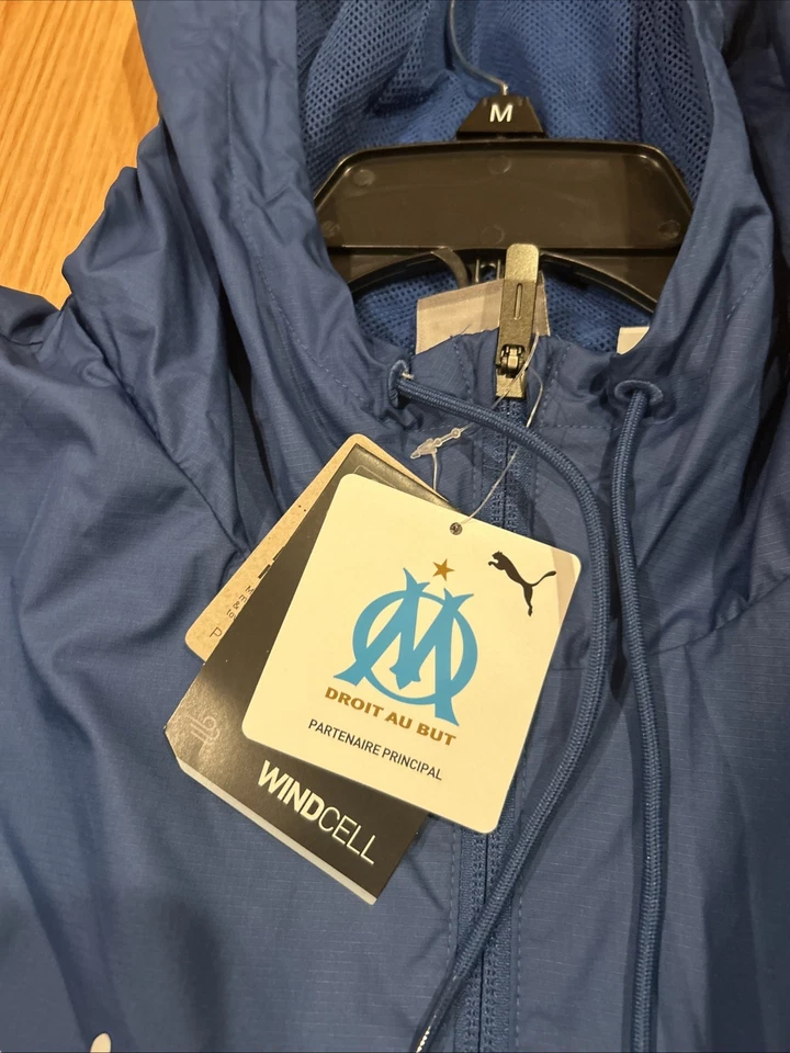 Puma Marseilles Prematch Men's Jacket Blue Sz M 771900 Soccer NWT Training NWT - Image 4 of 4