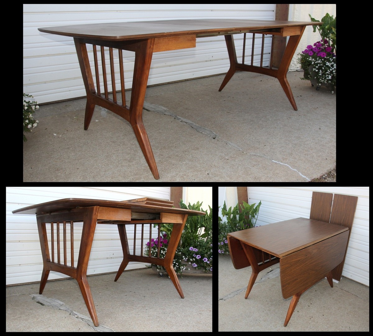 Danish MCM Mid-Century Modern Garrison Expanding DropLeaf Table +2