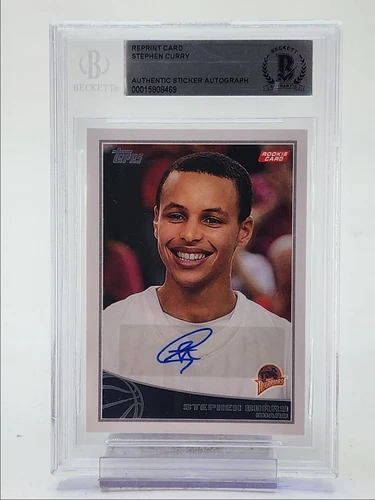 STEPHEN CURRY 2009-10 TOPPS ROOKIE AUTOGRAPH REPRINT IP RC AUTO BGS Q4256