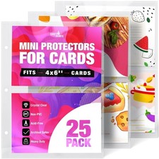 50 Pockets Mini Sheet Protectors fit 2 Pocket 6.9x8.5" , Transparent