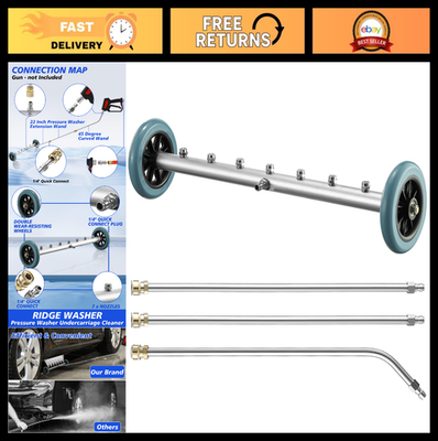 #ad 24quot; Pressure Washer Undercarriage Cleaner Under Car Wash Attachment 4000 PSI $111.99