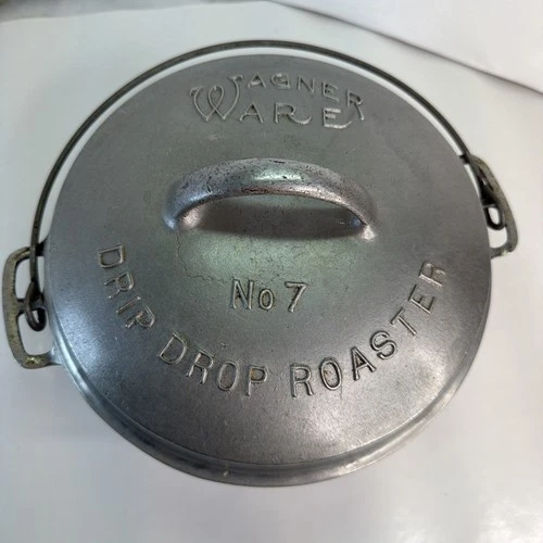 Vtg Wagner Ware No 7 Drip Drop Roaster Cast aluminum Dutch Oven Patent 1922