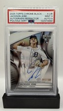 2025 Topps Chrome Black Jackson Jobe RC Refractor Auto /199 Tigers PSA 9