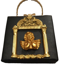 QZUnique Cherub Angel Chain Pearls Convertible Clutch /Evening/Shoulder Bag