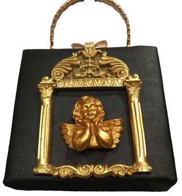 QZUnique Cherub Angel Chain Pearls Convertible Clutch /Evening/Shoulder Bag