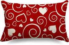 Valentines Day Pillow Covers 12x20 Birthday Gifts Love Pattern Throw Pillow Cove