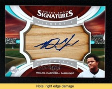 2006 Sweet Spot Update Bat Barrel Blue Ink 6/10 Miguel Cabrera Auto READ 0c3