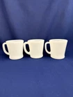 Vintage Fire King Milk Glass Coffee Mug White D Handle Lot Of Three