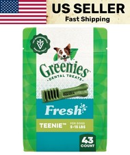 Greenies Veterinarian-Recommended Natural Dental Dog Treats Teenie Size, Fresh