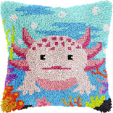 Colorful Axolotl Latch Hook Kits for Adults Beginners Cute Animals Latch Hook Pi